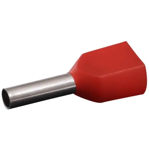 Isolierte Doppel-Aderendhülse, 1,0 mm², 8 mm lang, rot, 22C435, Packung mit 100 Stück Kracherpreis