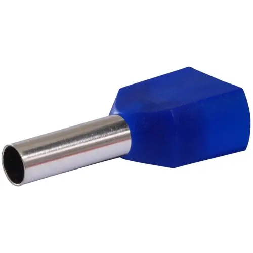 Direktkauf Isolierte Doppel-Aderendhülse, 2,5 mm², 10 mm lang, blau, 22C437, Packung mit 100 Stück