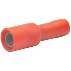 Isolierte Rundsteckhülse, 4 mm, 0,5 bis 1,0 mm², AWG 20 bis 18, Bronze, verzinnt, rot, 920 Preis Gesenkt