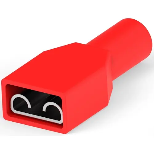 Nur Heute Isolierte Flachsteckhülse, 6,35 x 0,81 mm, 0,26 bis 0,96 mm², AWG 20 bis 18, Messing, verzinnt, rot, 735279