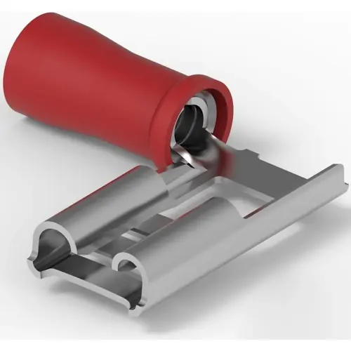 Must-Have Isolierte Flachsteckhülse, 6,35 x 0,81 mm, 0,26 bis 0,96 mm², AWG 22 bis 18, Messing, verzinnt, rot, 156667-1