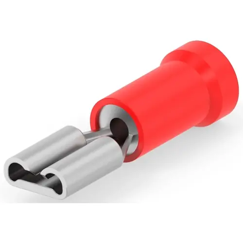 Isolierte Flachsteckhülse, 4,8 x 0,8 mm, 0,3 bis 1,5 mm², AWG 22 bis 16, Phosphorbronze, verzinnt, rot, 9-160483-5 Begrenztes Angebot