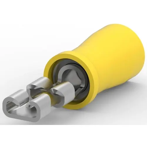 Aktuell Isolierte Flachsteckhülse, 2,79 x 0,51 mm, 0,12 bis 2,0 mm², AWG 26 bis 24, Messing, verzinnt, gelb, 641324-1