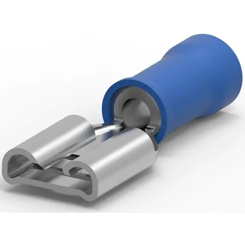 Neu Im Sortiment Isolierte Flachsteckhülse, 5,21 x 0,81 mm, 1,04 bis 2,62 mm², AWG 16 bis 14, Messing, verzinnt, blau, 640915-1