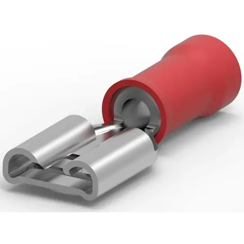 Highlight Isolierte Flachsteckhülse, 4,75 x 0,51 mm, 0,26 bis 0,96 mm², AWG 22 bis 18, Messing, verzinnt, rot, 640917-1