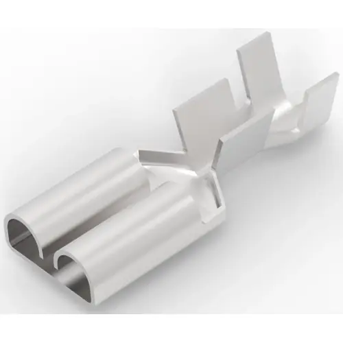 Zertifiziert Unisolierte Flachsteckhülse, 6,35 x 0,81 mm, 1,03 bis 2,62 mm², AWG 17 bis 13, Phosphorbronze, versilbert, 6-160449-3