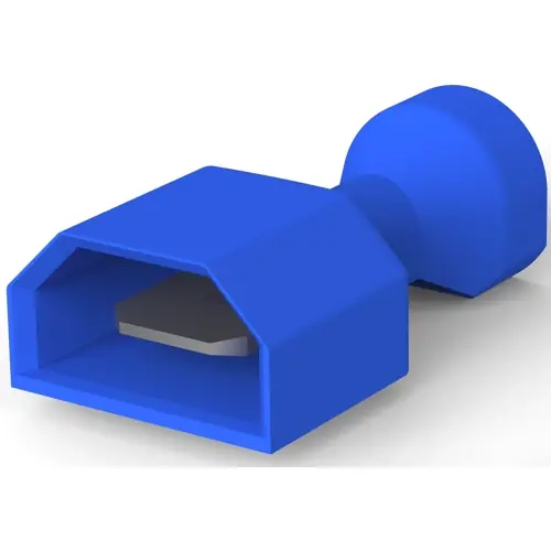 Preisreduziert Isolierte Flachsteckhülse, 6,35 x 0,81 mm, 1,31 bis 2,08 mm², AWG 16 bis 14, Messing, verzinnt, blau, 3-521191-2