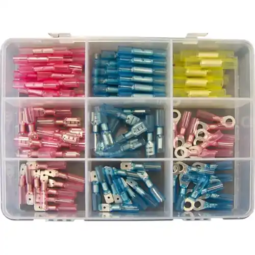 Kabelverbinder-Sortiment, Stoßverbinder/Ringkabelschuhe/Flachsteckhülsen/Flachstecker, 110-teilig, 4181110D10 Wochenendangebot