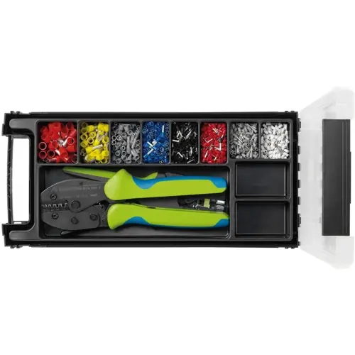 Highlight Aderendhülsensortiment, mit 1x Crimpzange und 1x Abisolierzange, 300-teilig, 610 904