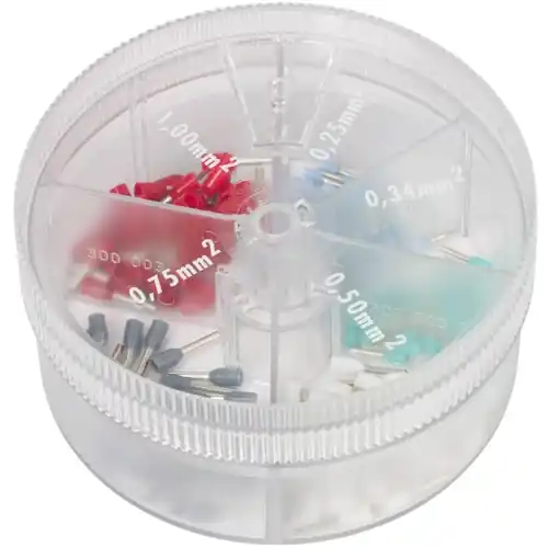 Highlight Aderendhülsensortiment, isoliert, 0,25 bis 1,0mm², 150-teilig, 610 905