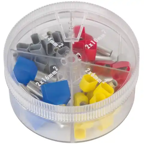 Neue Kollektion Aderendhülsensortiment, 2x4/6/10/16 mm², 45-teilig, 610 909