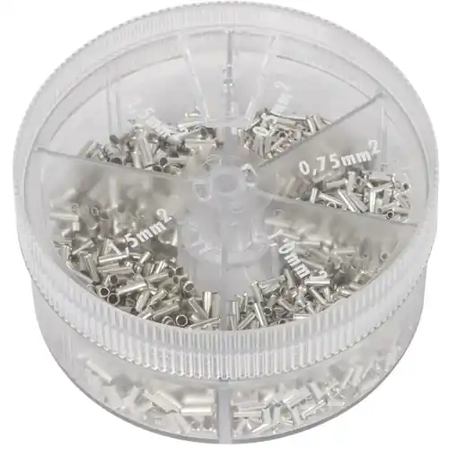 Sonderaktion Aderendhülsensortiment, unisoliert, 0,5 bis 2,5 mm², 1900-teilig, 610 910