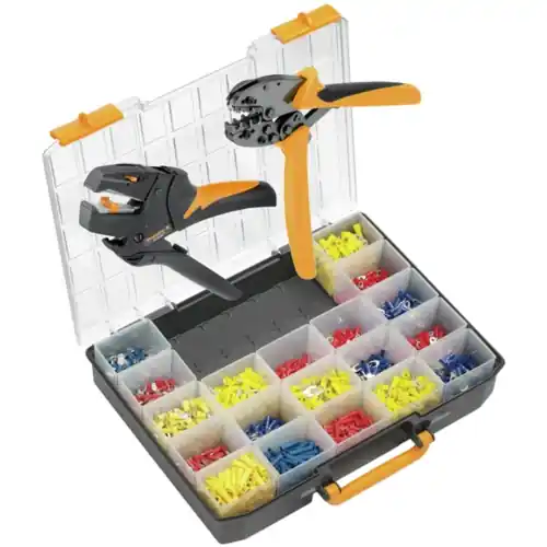 Kostenloser Versand Aderendhülsensortiment, mit 1x Crimpzange und 1x Abisolierzange, 1900-teilig, 9202600000