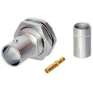 BNC Einbaubuchse 75 Ω, Belden 1505A, Belden 8241F, Canare L-4CFB, CommScope 5565, Draka 0.8/3.7 AF, Draka 755-801 (803, 804), Gepco VPM2000, Suhner S04263, Sommer 600-0451, Crimpanschluss, gerade, NBNB75GLP9 Versand Am Gleichen Tag