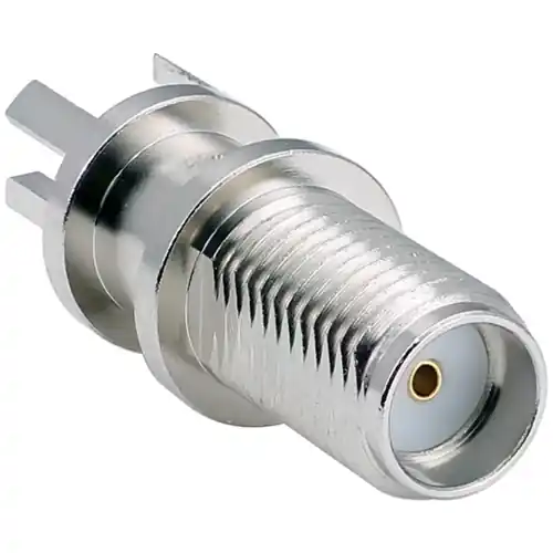 Wochenendangebot SMA Einbaubuchse 50 Ω, Lötanschluss, gerade, L9000271-01