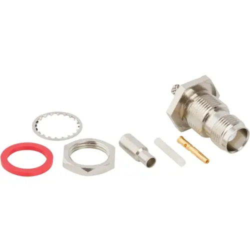 Letzte Chance TNC Einbaubuchse 50 Ω, RG-174, RG-188, RG-316, LMR-100A, Belden 7805A, RG-174LL, Crimpanschluss, gerade, 122428