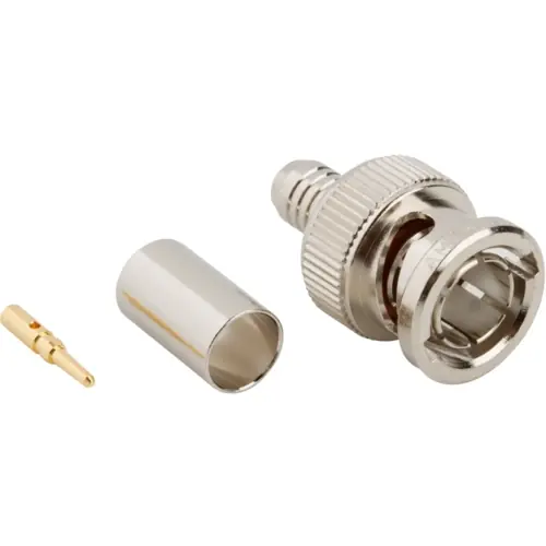 BNC Stecker 75 Ω, RG-59, RG-62, Belden 8221, Belden 9228, Crimpanschluss, gerade, 031-71008-1000 Sichere Zahlung