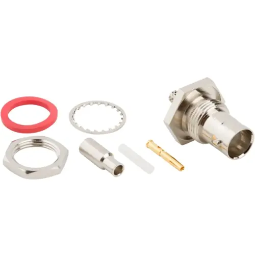 Markenware BNC Einbaubuchse 75 Ω, RG-161, RG-179, RG-187, Belden 9221, Crimpanschluss, gerade, 031-71016-RFX