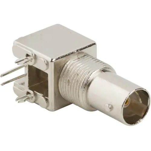 Ausverkauf BNC Einbaubuchse 75 Ω, Lötanschluss, abgewinkelt, 031-71043-1010