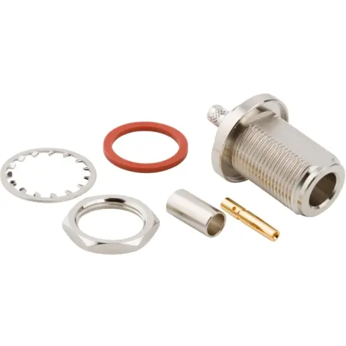 N Einbaubuchse 50 Ω, RG-58, RG-141, LMR-195, Belden 7806A, Belden 9311, Crimpanschluss, gerade, 082-5378-RFX Jetzt Kaufen