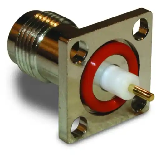 TNC Flanschbuchse 50 Ω, Lötanschluss, gerade, 122443 Neu