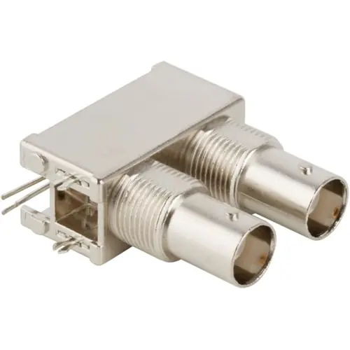 BNC Doppelbuchse 50 Ω, Lötanschluss, abgewinkelt, 112706 Kostenloser Rückversand