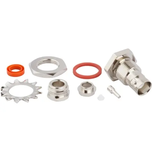 Zertifiziert BNC Einbaubuchse 50 Ω, RG-59, RG-62, Belden 8221, Belden 9228, Lötanschluss, gerade, 031-207