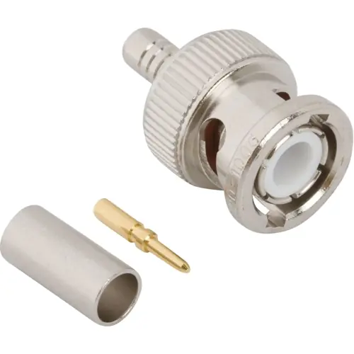 BNC Stecker 50 Ω, RG-58, RG-141, LMR-195, Belden 7806A, Belden 9311, Crimpanschluss, gerade, 031-320-1006 Preisreduziert