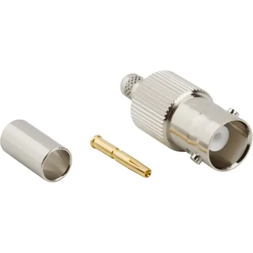 BNC Kupplung 50 Ω, RG-58, RG-141, LMR-195, Belden 7806A, Belden 9311, Crimpanschluss, gerade, 031-327-RFX Sonderaktion