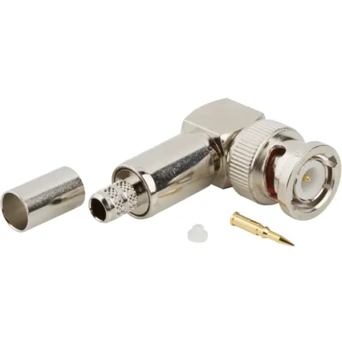 BNC Stecker 50 Ω, RG-59, Belden 8281, Beldem9141, Belden 9231, Belden 88281, Crimpanschluss, abgewinkelt, 031-336-RFX Nur Heute