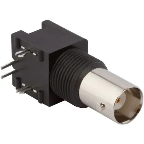 Zertifiziert BNC Einbaubuchse 50 Ω, Lötanschluss, abgewinkelt, 031-5540-10RFX