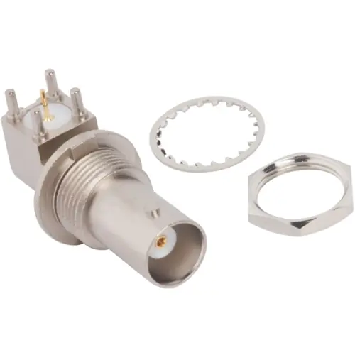 BNC Einbaubuchse 50 Ω, Lötanschluss, abgewinkelt, 031-6121 Super-Preis