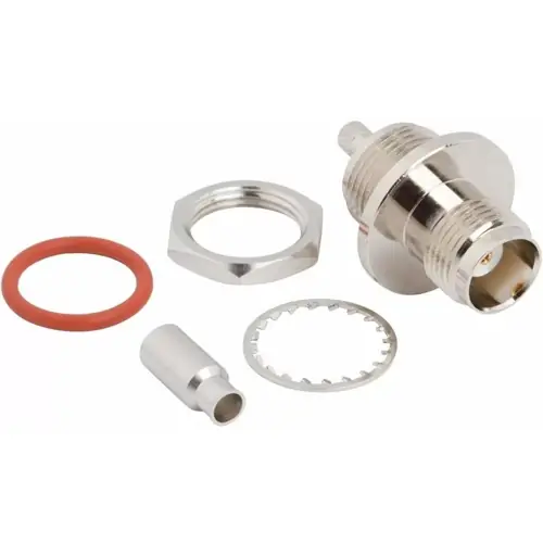 Abverkauf TNC Einbaubuchse 50 Ω, RG-174, RG-188, RG-316, LMR-100A, Belden 7805A, RG-174LL, Crimpanschluss, gerade, 031-6212