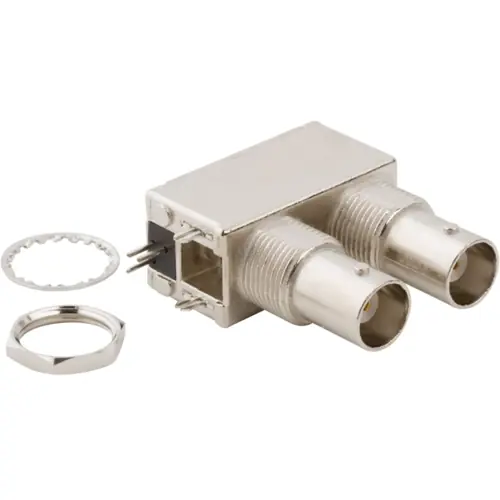 BNC Doppelbuchse 50 Ω, Lötanschluss, abgewinkelt, 031-6590 Direkt Vom Hersteller