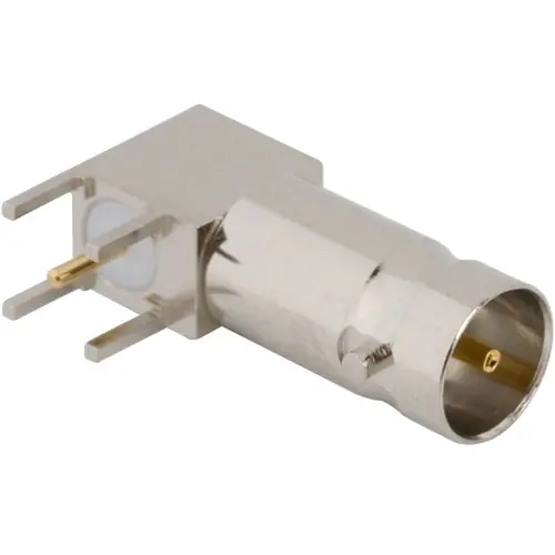 Wochenendangebot Mini-BNC Einbaubuchse 75 Ω, Lötanschluss, abgewinkelt, 031-70255