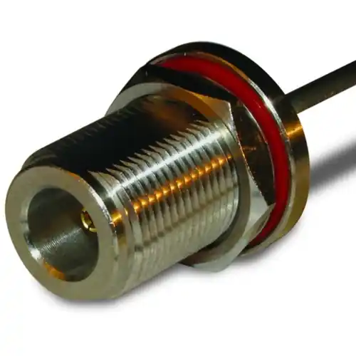 Billig N Einbaubuchse 50 Ω, 0.250 Semi-Rigid, RG-401, Lötanschluss, gerade, 082-6162