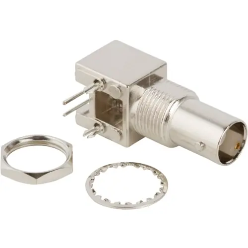 BNC Einbaubuchse 50 Ω, Lötanschluss, abgewinkelt, 112487 Markenware