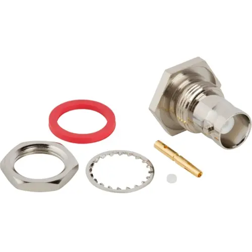 BNC Einbaubuchse 50 Ω, RG-405, Belden 1671A, Lötanschluss, gerade, 112580 Beliebt