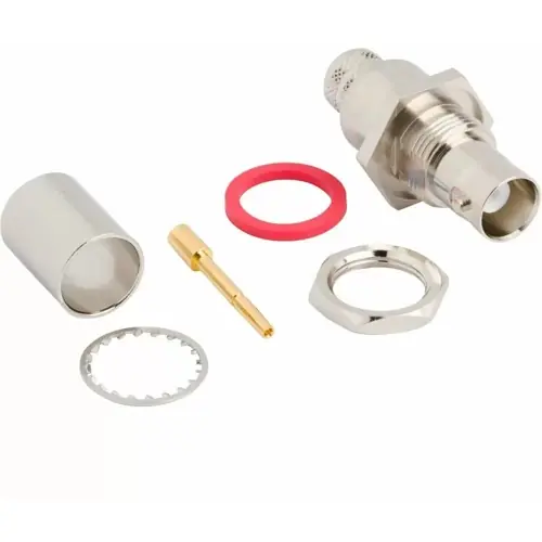 BNC Einbaubuchse 50 Ω, Belden 7810A, Belden 8214, Belden 9913, Crimpanschluss, gerade, 112604 Bestseller