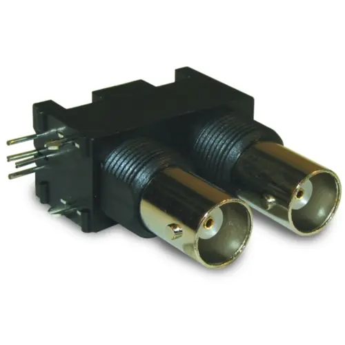 Nur Für Kurze Zeit BNC Doppelbuchse 50 Ω, Lötanschluss, abgewinkelt, 112705