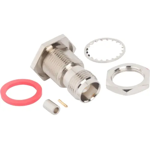 TNC Einbaubuchse 50 Ω, RG-178, RG-196, Belden 83265, Crimpanschluss, gerade, 122403 Abverkauf