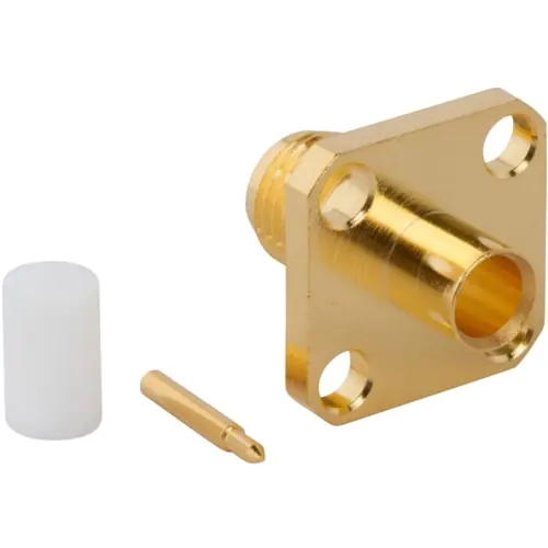 SMA Flanschbuchse 50 Ω, RG-402, Belden 1673A, Lötanschluss, gerade, 132108RP Kracherpreis