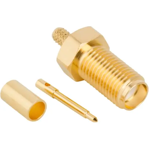 SMA Einbaubuchse 50 Ω, RG-174, RG-188, RG-316, LMR-100A, Belden 7805A, RG-174LL, Lötanschluss, gerade, 132117RP Kostenloser Rückversand