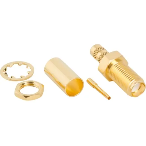 Aktuell SMA Einbaubuchse 50 Ω, RG-55, RG-142, RG-223, RG-400, Belden 83242, Lötanschluss, gerade, 132191