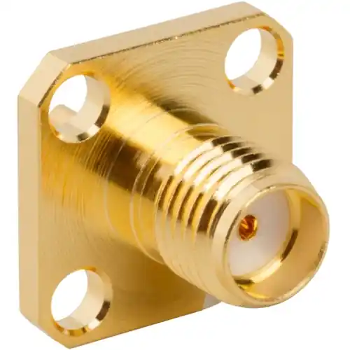 Begrenztes Angebot SMA Flanschbuchse 50 Ω, Lötanschluss, gerade, 132204