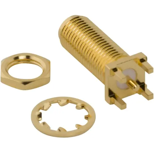 Solange Der Vorrat Reicht SMA Einbaubuchse 50 Ω, Lötanschluss, gerade, 132291-12