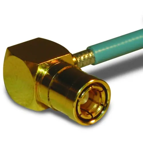 Aktuell SMB Stecker 50 Ω, RG-405, Belden 1671A, Lötanschluss, abgewinkelt, 142214