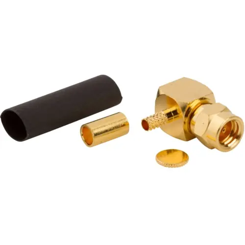 Markenprodukt SMC Stecker 50 Ω, RG-174, RG-188, RG-316, LMR-100A, Belden 7805A, RG-174LL, Lötanschluss, abgewinkelt, 152107-75