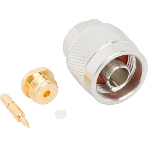 Schneller Versand N Stecker 50 Ω, RG-405, Belden 1671A, Crimpanschluss, gerade, 172211