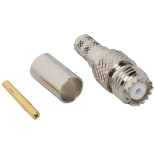 Top-Seller Mini-UHF Kupplung 50 Ω, RG-59, RG-62, Belden 8221, Belden 9228, Crimpanschluss, gerade, 182113